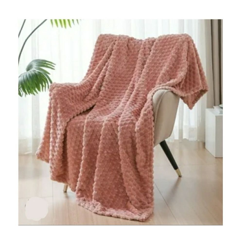 Frye Pink Corduroy Plush Ribbed Throw Blanket 50×60 NWT